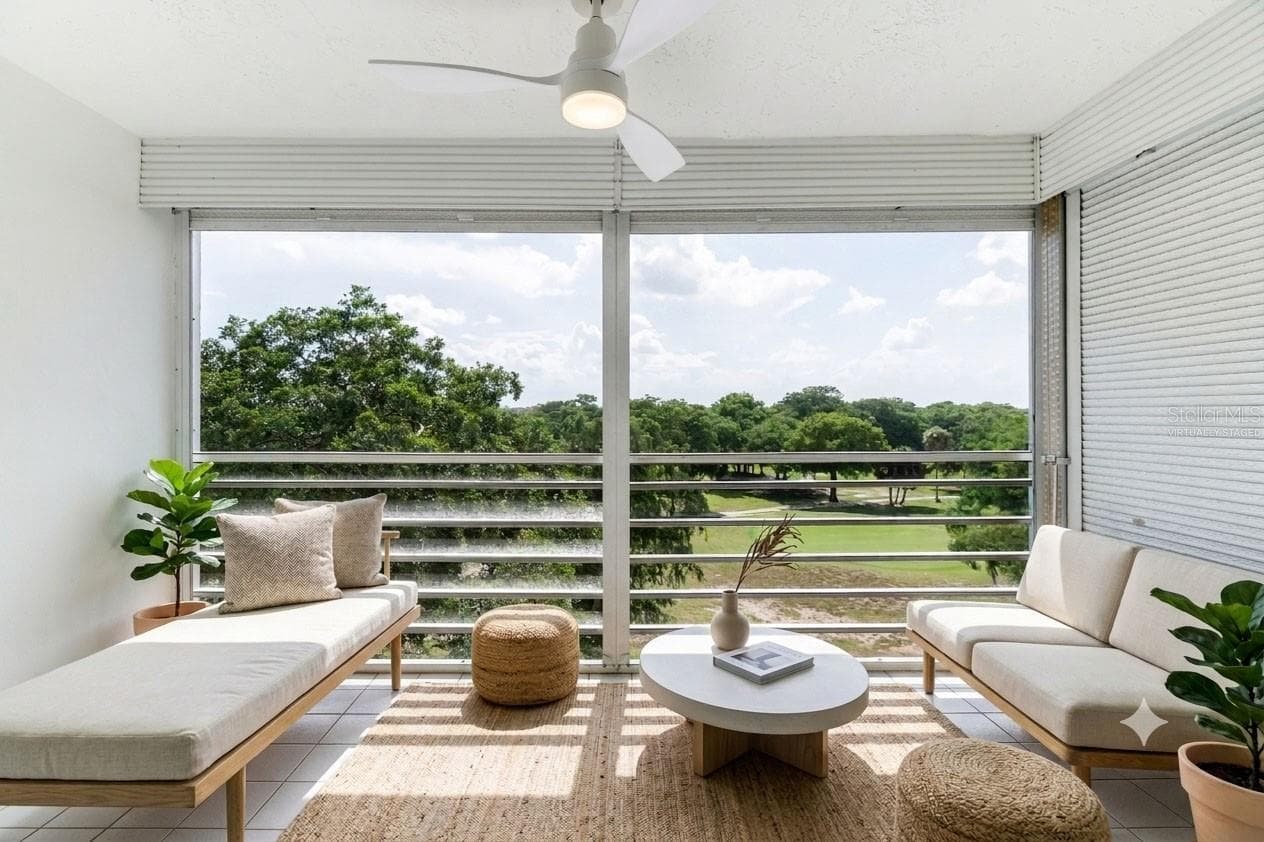 Virtually Staged - - Screened balcony - Hurricane Shutters - 605 OAKS DR #607, POMPANO BEACH