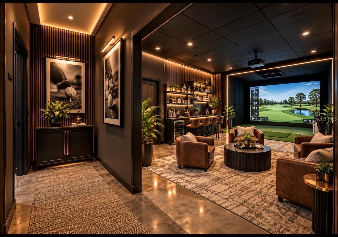 AI rendering of golf simulator lounge - 8222 118TH AVE #600, LARGO