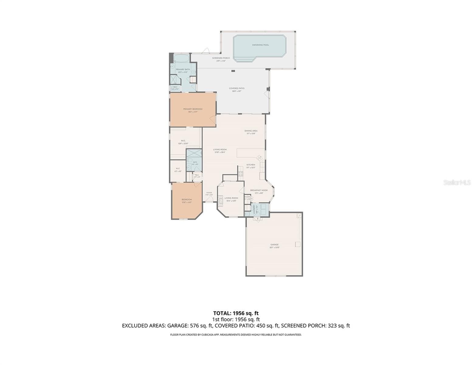 Floor plan- Total sqft is 2030. - 836 CONNEMARA CIR, VENICE