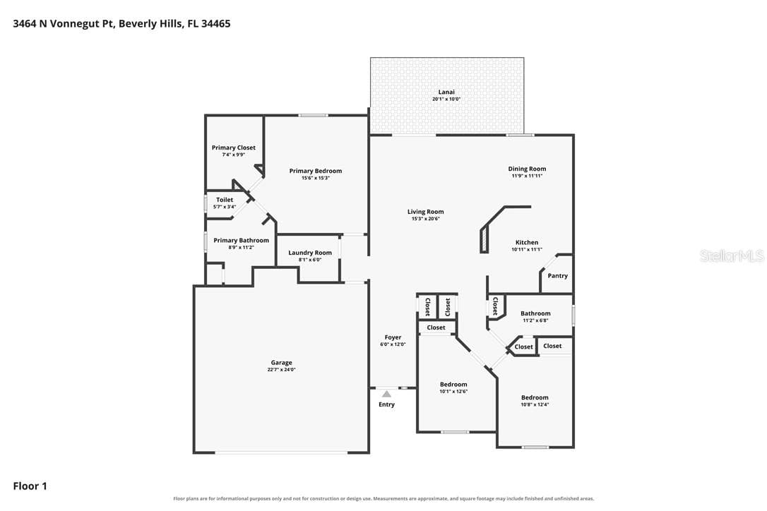 Floor Plan - 3464 N Vonnegut PT, BEVERLYHILLS FL 34465, Beverly Hills