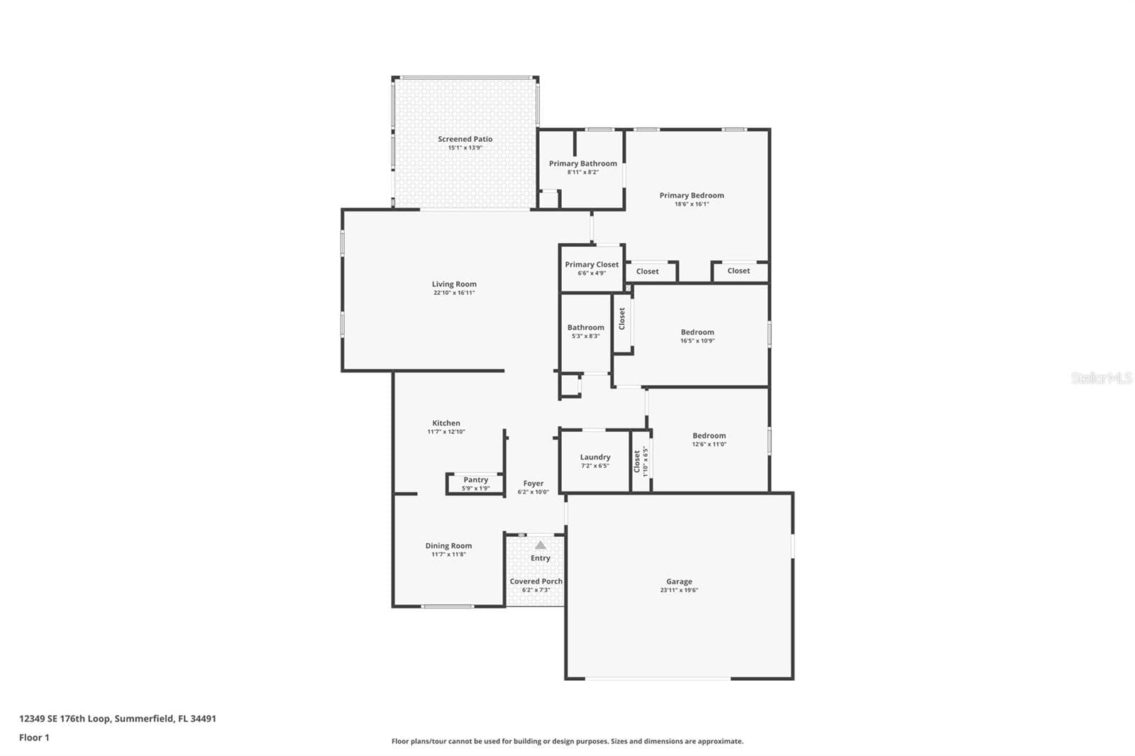 Estimated floor plan - 12439 SE 176TH LOOP, SUMMERFIELD
