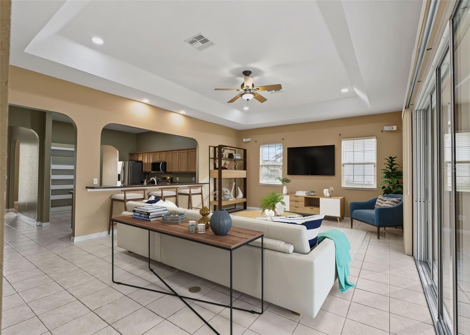 Virtually staged Great room - 12439 SE 176TH LOOP, SUMMERFIELD
