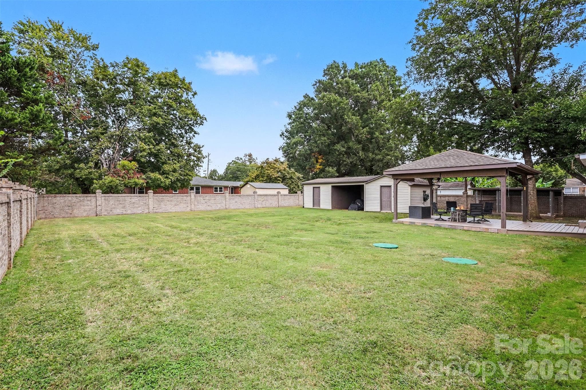 Large Background with Private Brick Fence - Ready for Gardens - 9202 Elgin Drive, Charlotte