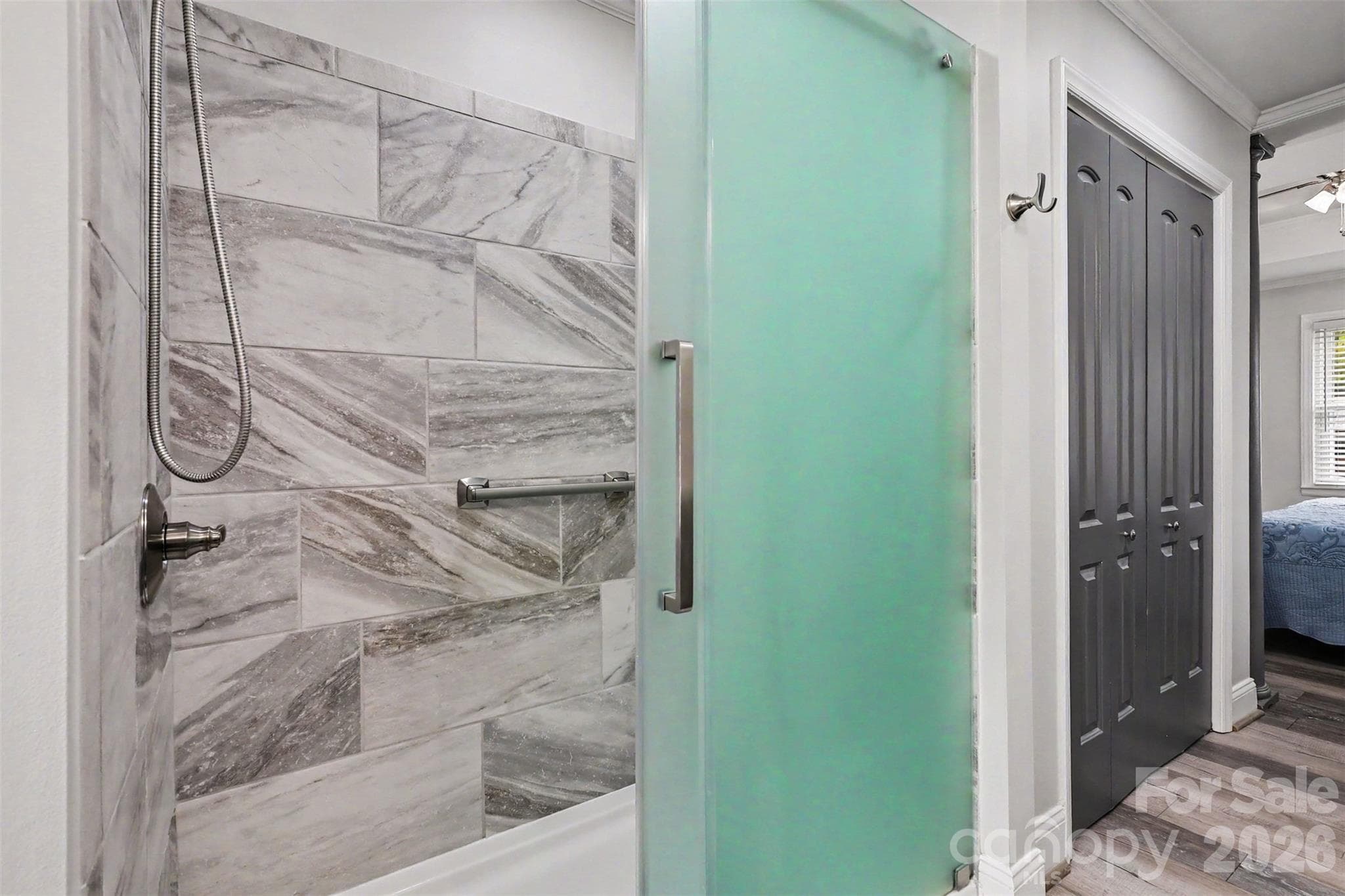 Master Bath with Tile Updated Shower - 9202 Elgin Drive, Charlotte