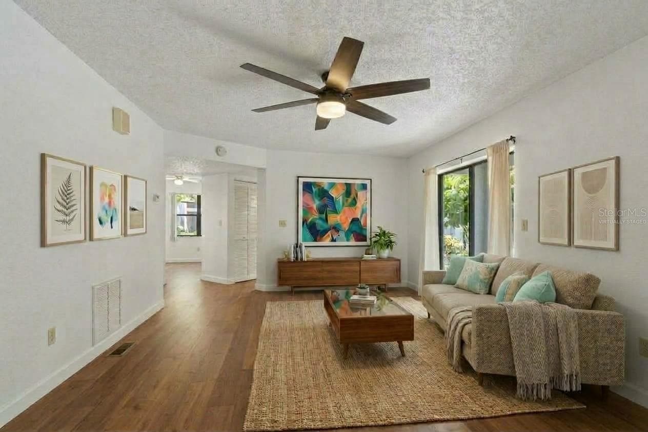 Virtually staged Living Room - 11800 PARK BLVD #401, SEMINOLE