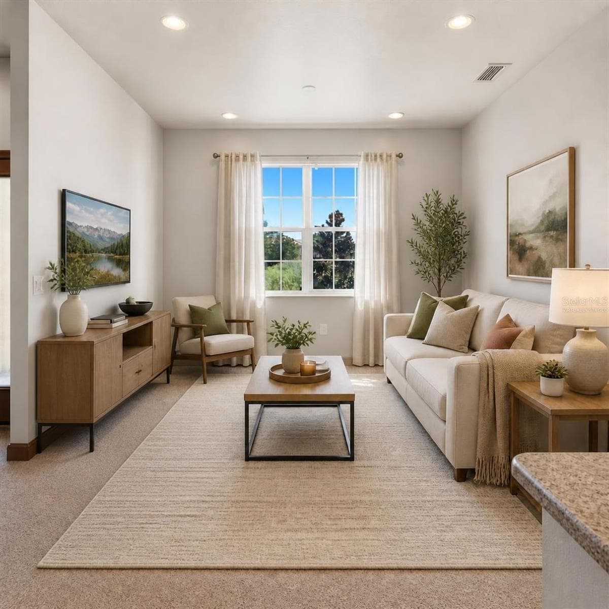 Living Room - Virtually Staged - 8098 MOONSTONE DR #17-203, SARASOTA