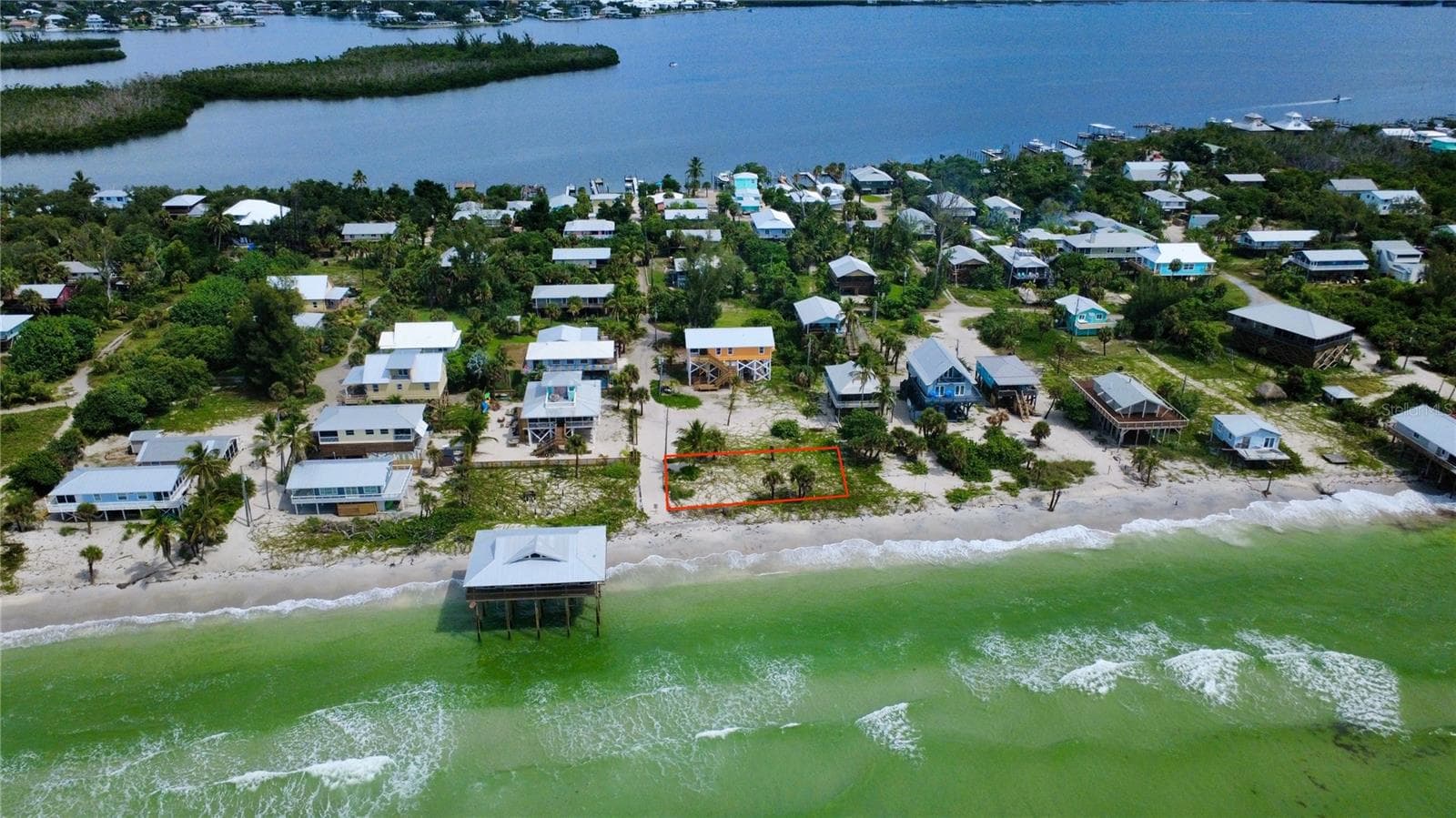 Red boundary lines are approximate. - 8438 LITTLE GASPARILLA ISLAND, PLACIDA