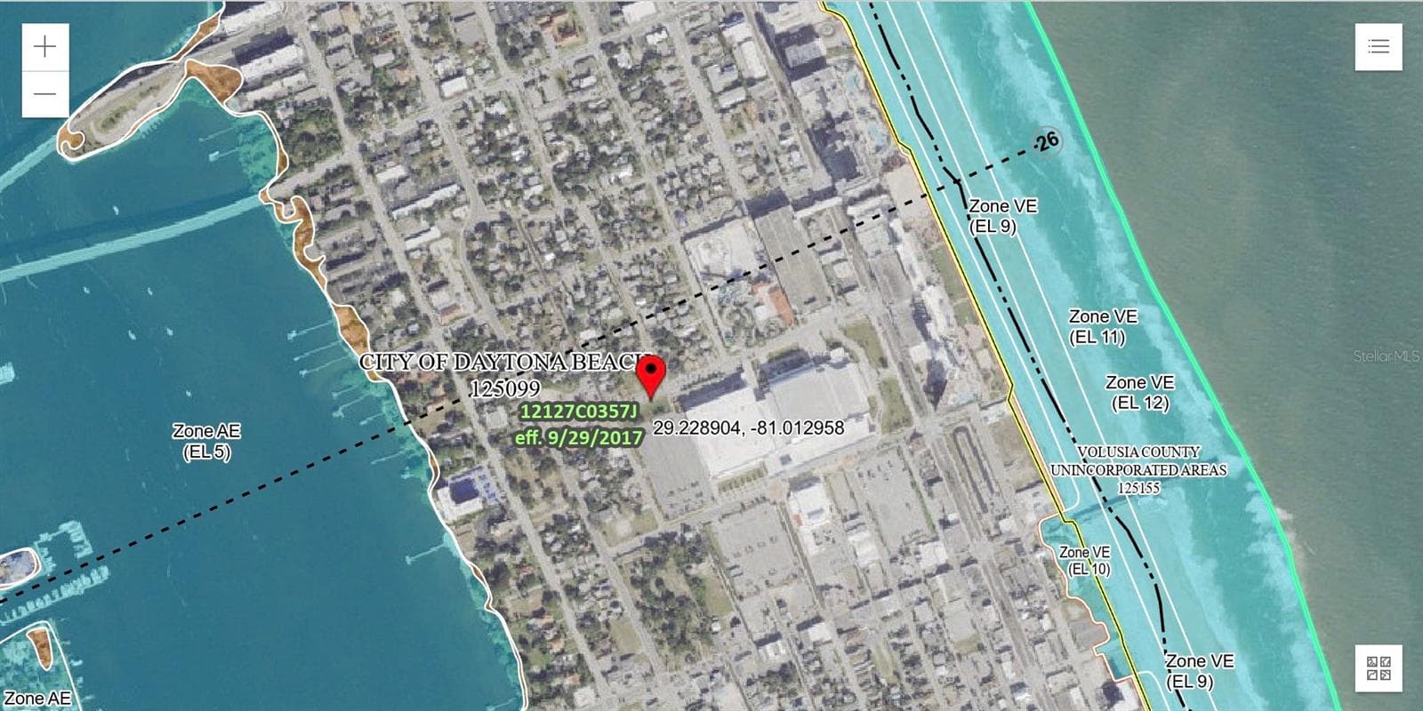 FEMA Flood Zone X - EARL ST, DAYTONA BEACH