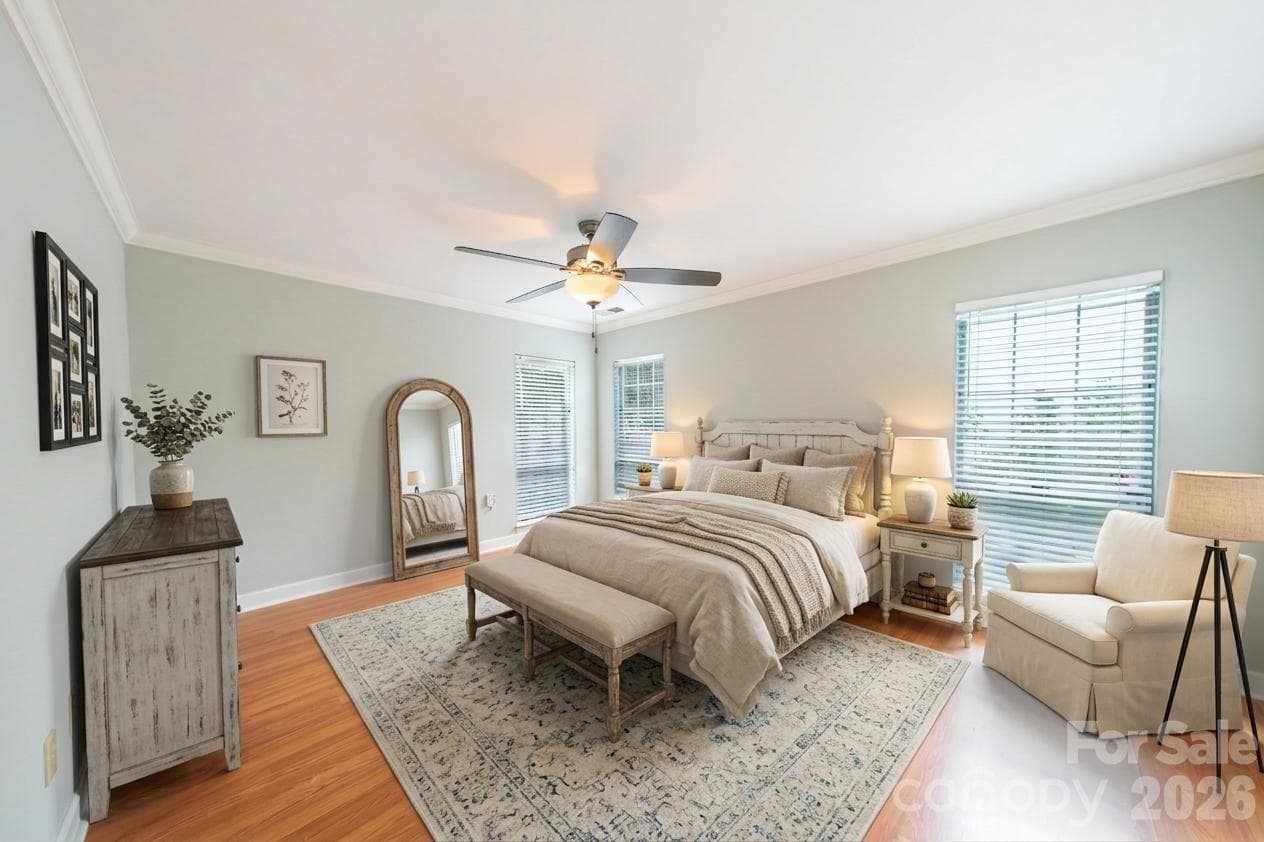 Virtually staged bedroom - 13836 Poppleton Court, Charlotte