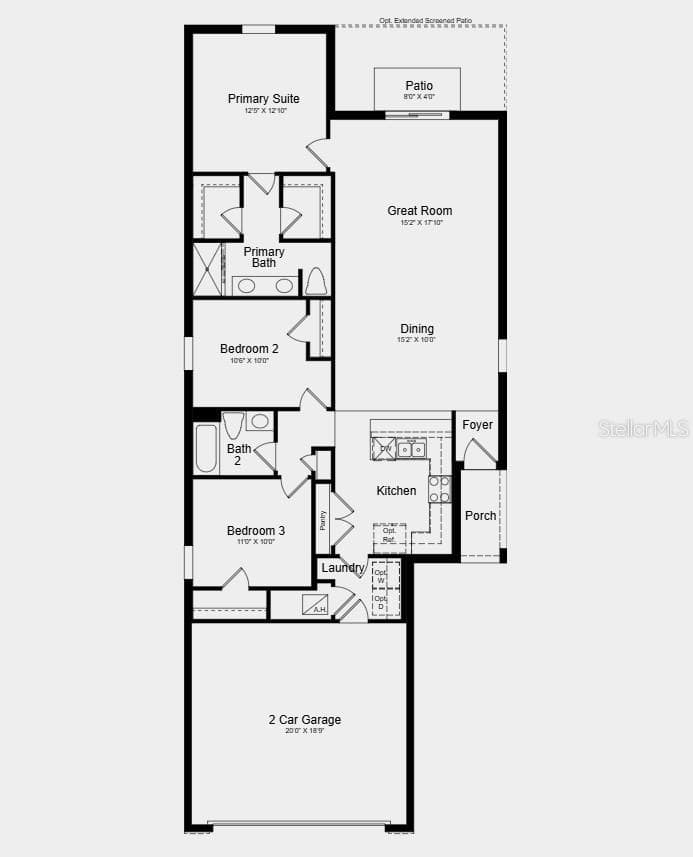 Floor Plan - Additional Highlights Include: washer and dryer included, refrigerator, window blinds throughout home, and vertical blinds on sliding glass door - 6559 EQUINOX LN, NORTH FORT MYERS