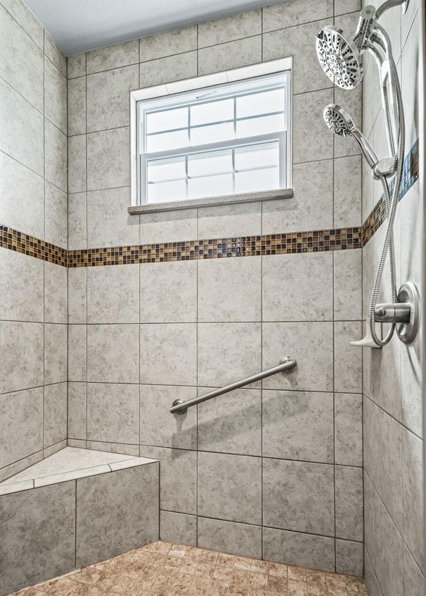 Tiled walk in shower - 11252 SE 170TH PL, SUMMERFIELD