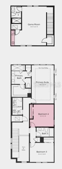 Floor 2 Plan: Additional Highlights include: Wet bar at game room, whole house 8' interior doors, 42" upper kitchen cabinets, quartz counter tops and crown molding package at kitchen. - 14775 FIELD DAISY DR, WINTER GARDEN