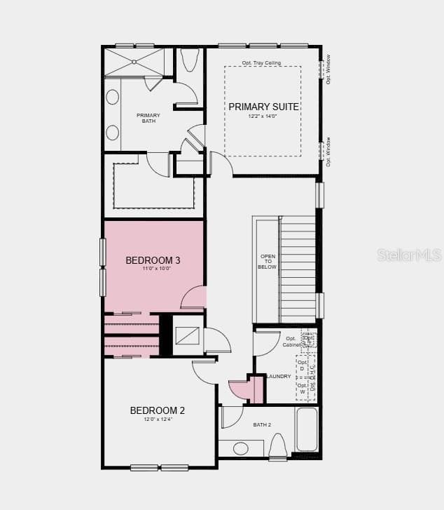 Second Floor Plan - Additional Highlights Include: wet bar at game room, pre-plumbed for future laundry sink, gas appliance package, quartz countertops, and refrigerator - 14795 FIELD DAISY DR, WINTER GARDEN