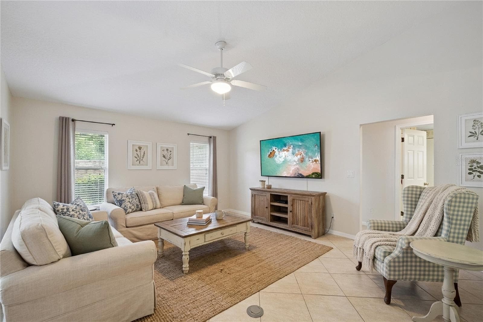 Virtually Staged Family Room - 21101 BRAVEHEART DR, LEESBURG