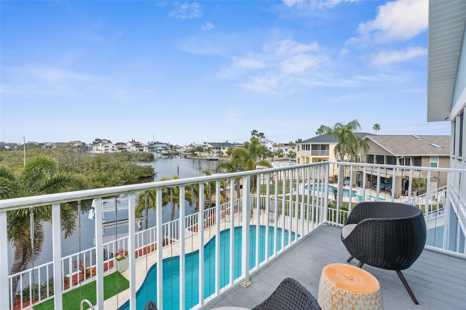 Back exposure deck off Owners Suite. Located on second story. - 6029 BAYWAY CT, NEW PORT RICHEY