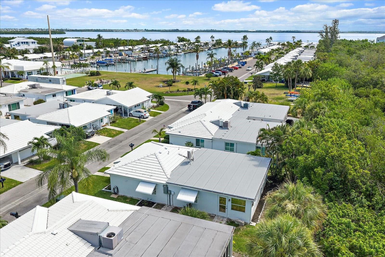 Aerial view of condo complex with carports - 738 SPANISH DR S #98, LONGBOAT KEY