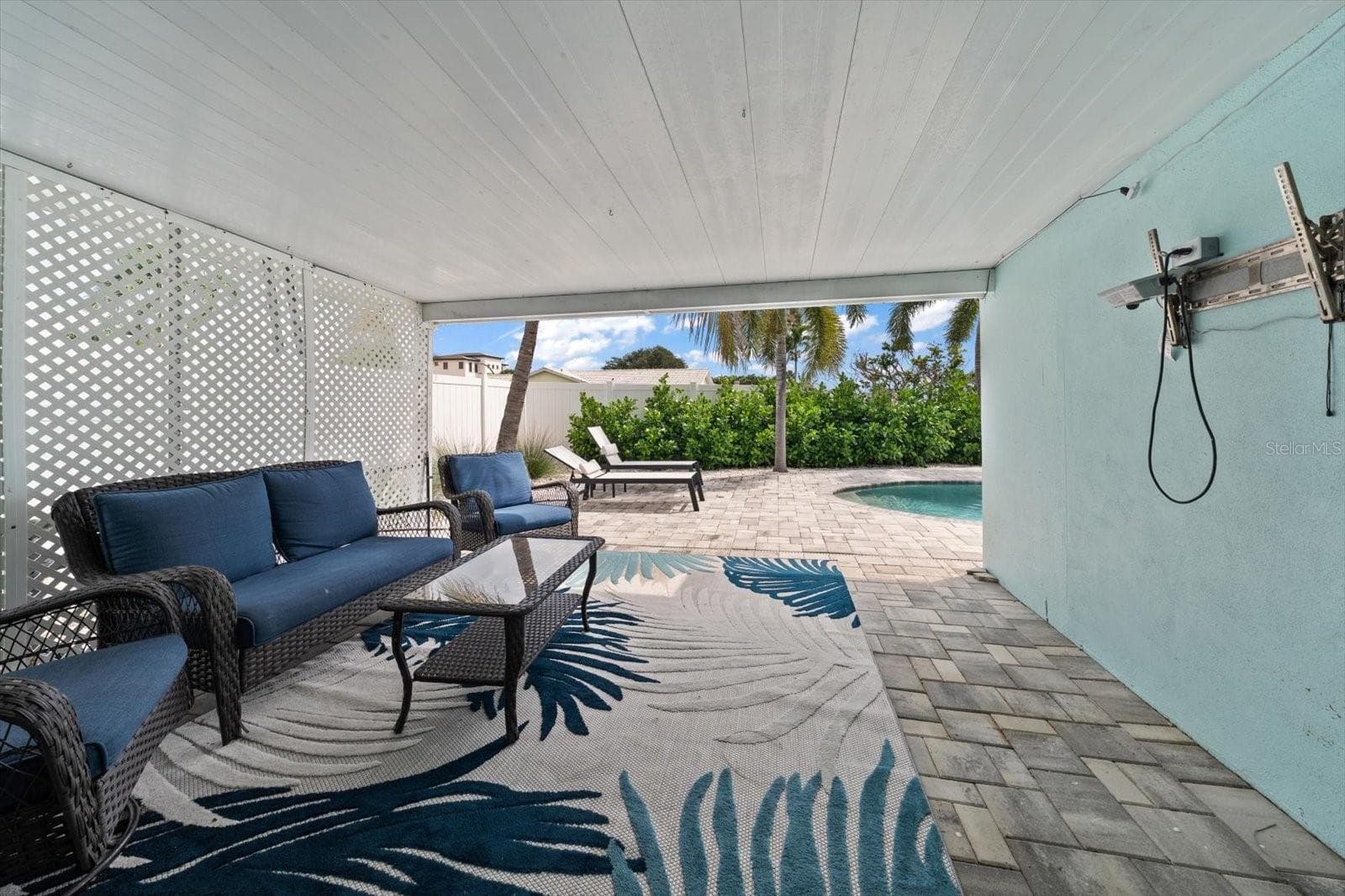 Large Covered Patio Outside the Primary Bedroom - 650 64TH AVE, ST PETE BEACH