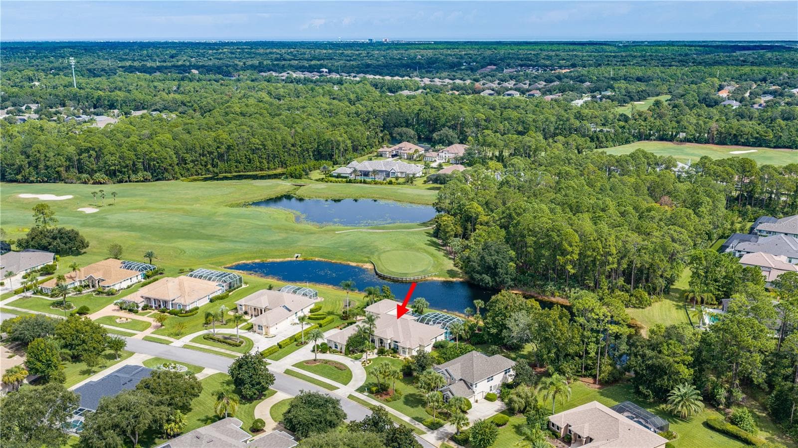 Aerial View-Expansive Grounds and Surrounding Area - 1025 W HAMPSTEAD LANE LN, ORMOND BEACH