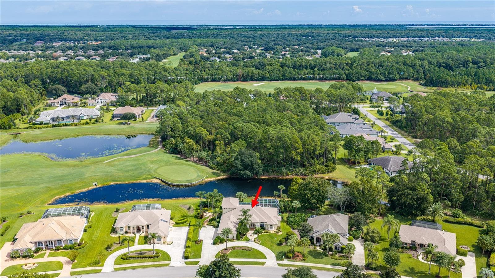 Aerial View-Expansive Grounds and Surrounding Area - 1025 W HAMPSTEAD LANE LN, ORMOND BEACH