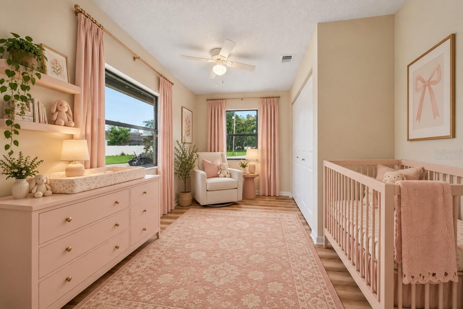 Virtually staged bedroom - 3179 LAKE SAXON DR, LAND O LAKES