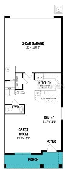 Catalina II Floorplan Craftsman Elevation First Floor - 2263 NIGHTSHADE GROVE LN, APOPKA