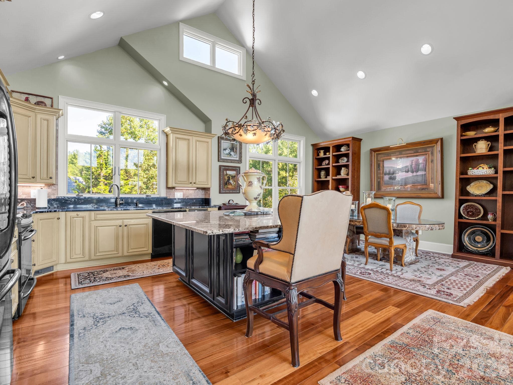 Looking into the kitchen/breakfast area from the living room - 140 Blazing Star Lane, Mill Spring