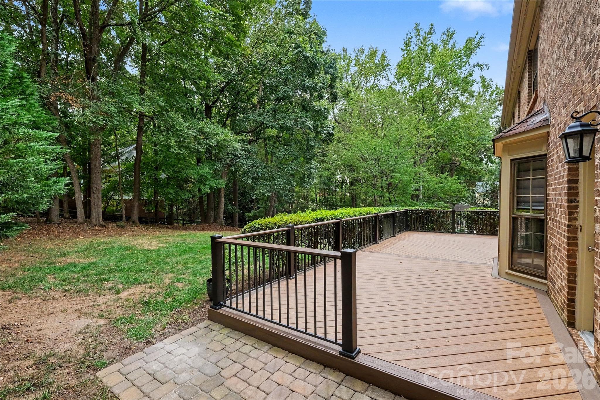 Rear Timber tech Deck - 7615 Quail Hill Road, Charlotte