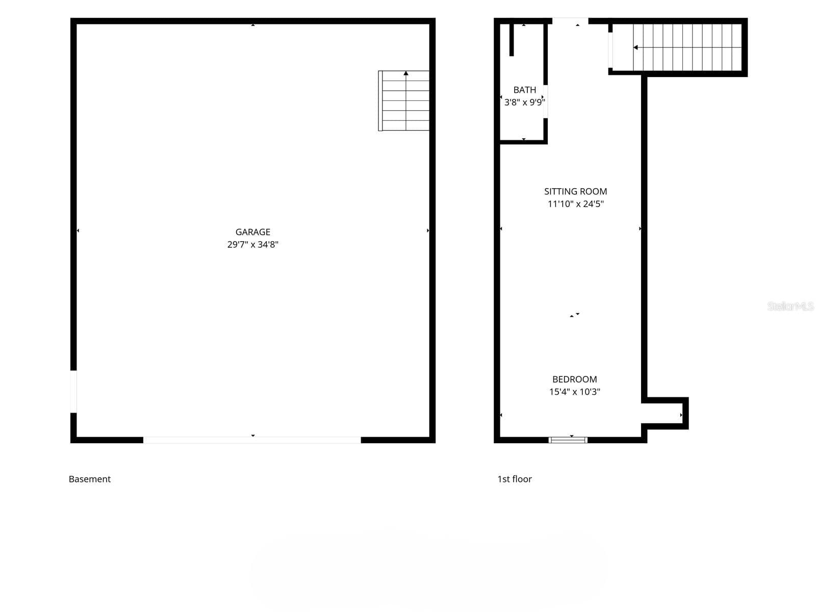 Floor plan for detached garage with apartment - 31524 CROSS CREEK LN, WESLEY CHAPEL