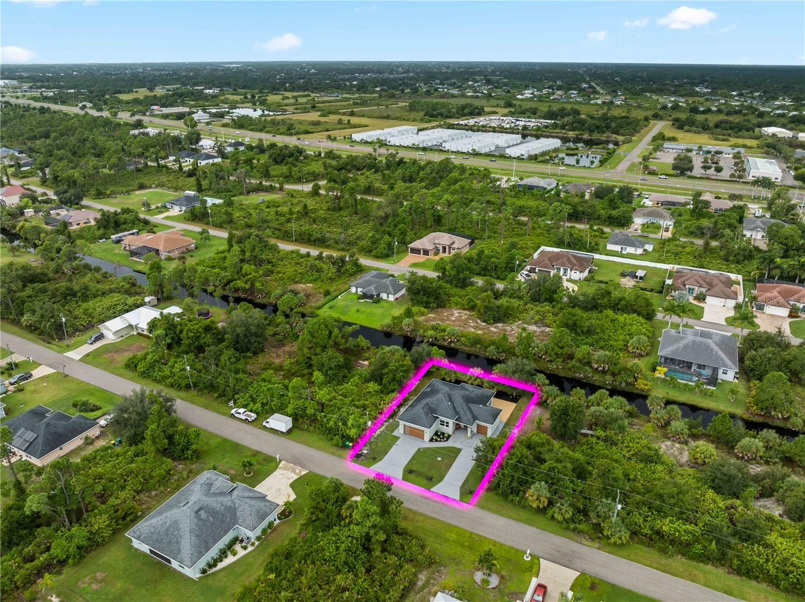 Aerial_8163WalbertSt_PortCharlotte_LotOutline_Wide.jpg - 8163 WALBERT ST, PORT CHARLOTTE