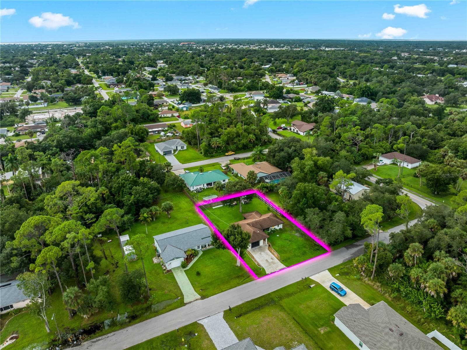 Aerial_20307SilentAve_PortCharlotte_LotOutline_Panorama.jpg - 20307 SILENT AVE, PORT CHARLOTTE