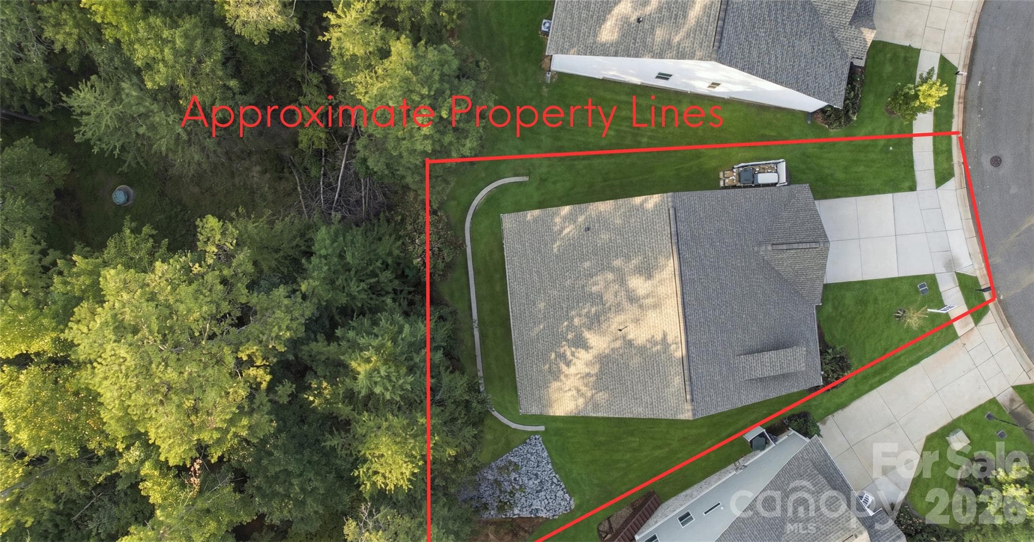 Approximate property lines with private peaceful backyard views - 24550 Blue Heron Circle, Lancaster