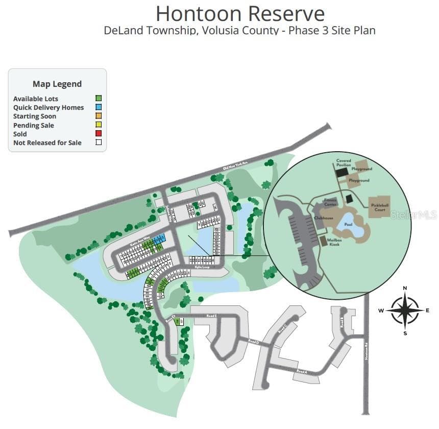 Hontoon Reserve Plot Map with amenities - Lot 39 - 2919 KATIE ANN WAY, DELAND