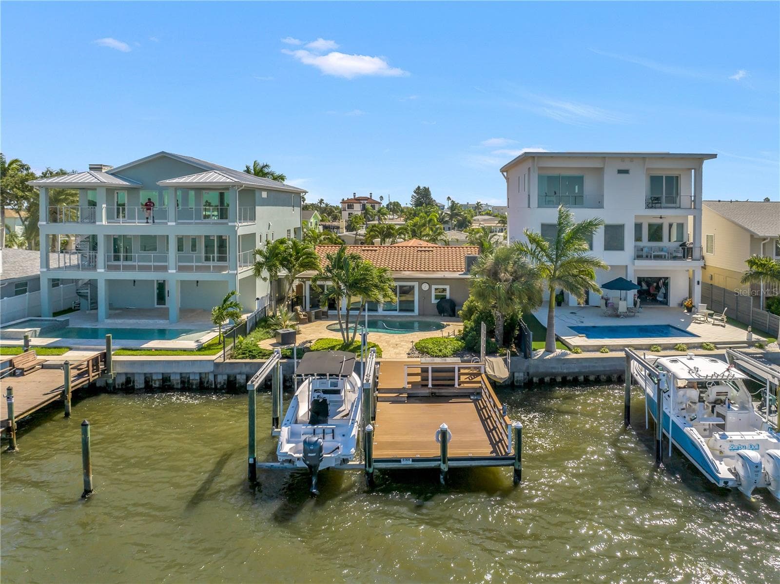 Dock & 13k lb Boat Lift on DEEP WATER from 2021. Seawall in 2017. - 106 WALL ST, REDINGTON SHORES