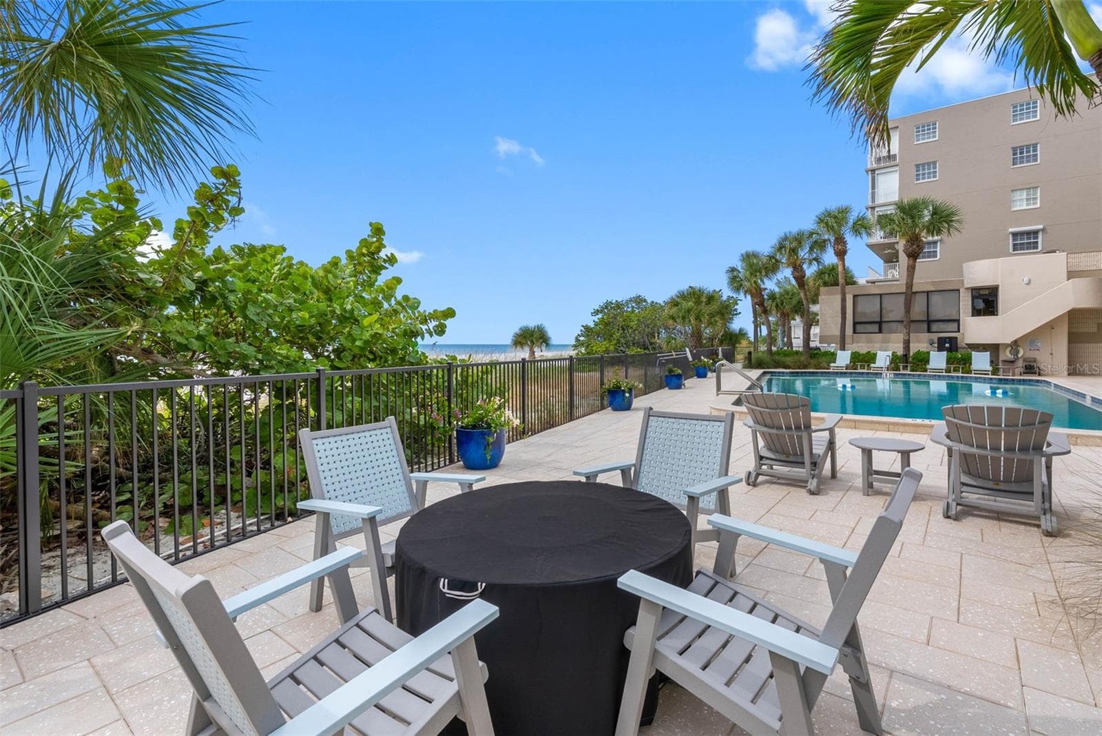 Gulf front Firepit on pool deck - 19700 GULF BLVD #202, INDIAN SHORES