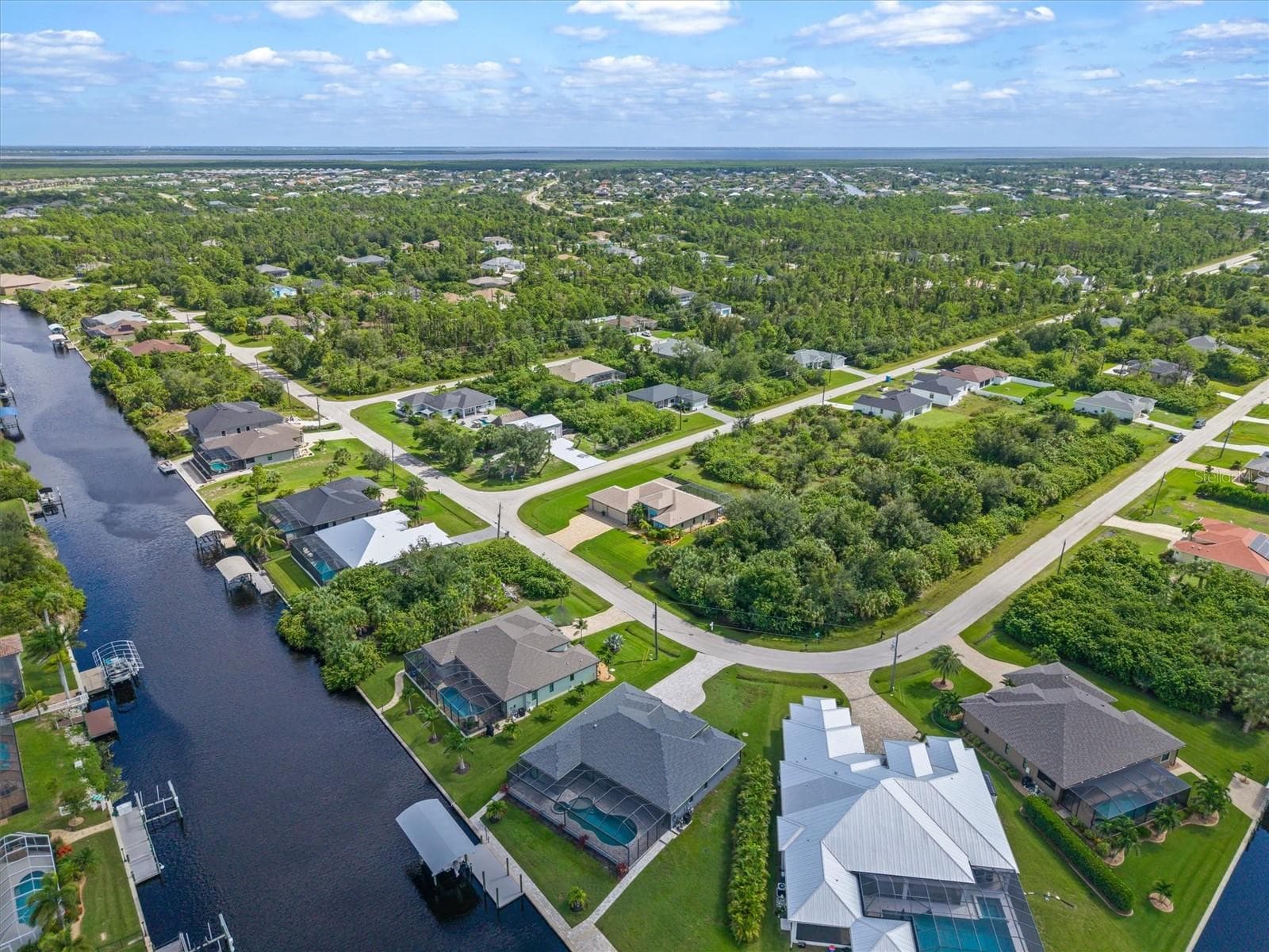 Aerial Showcasing Large Corner Lot - 8414 DAFOE ST, PORT CHARLOTTE