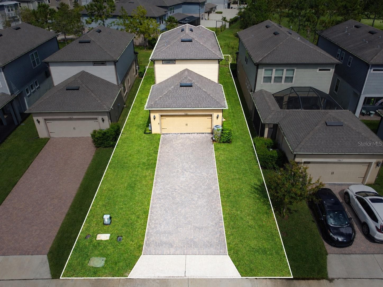 Property highlighted, approximate lot lines. - 11861 BLAMEY TRL, ODESSA