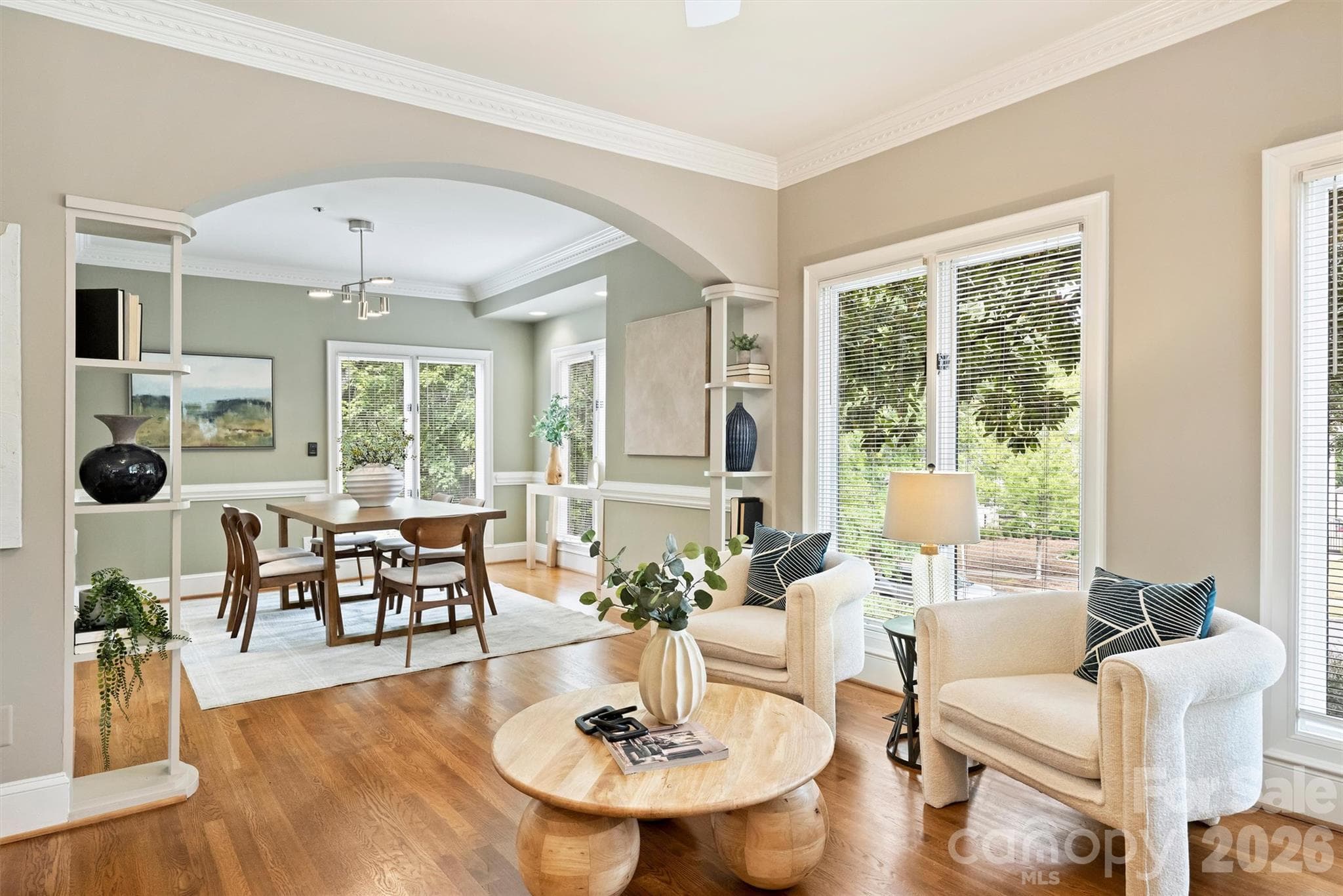Arched opening to the Dining Room. - 201 Hillside Avenue, Charlotte