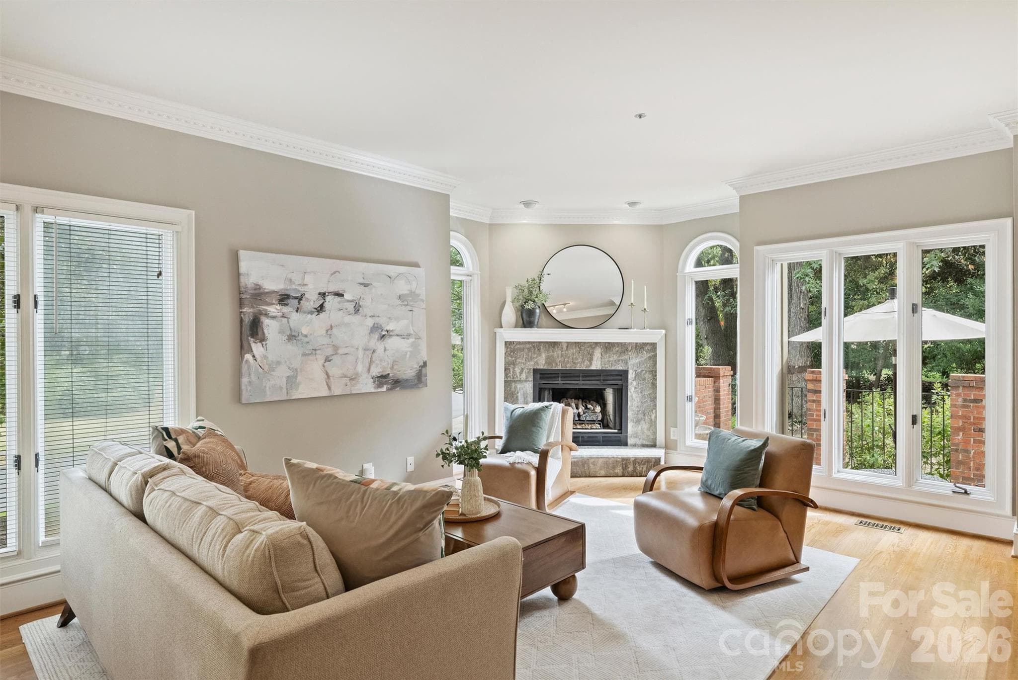 Huddle around the gas logs fireplace on chilly nights. - 201 Hillside Avenue, Charlotte