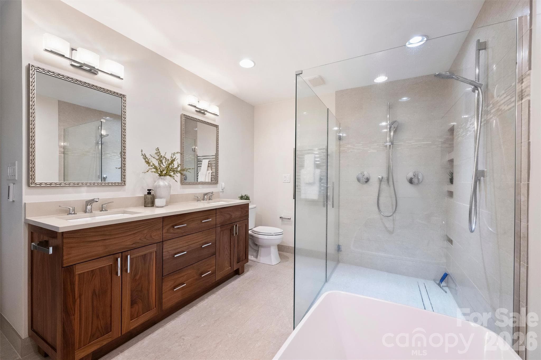 It also offers a huge double shower, huge soaking tub. heated floors and heated towel rack. - 201 Hillside Avenue, Charlotte