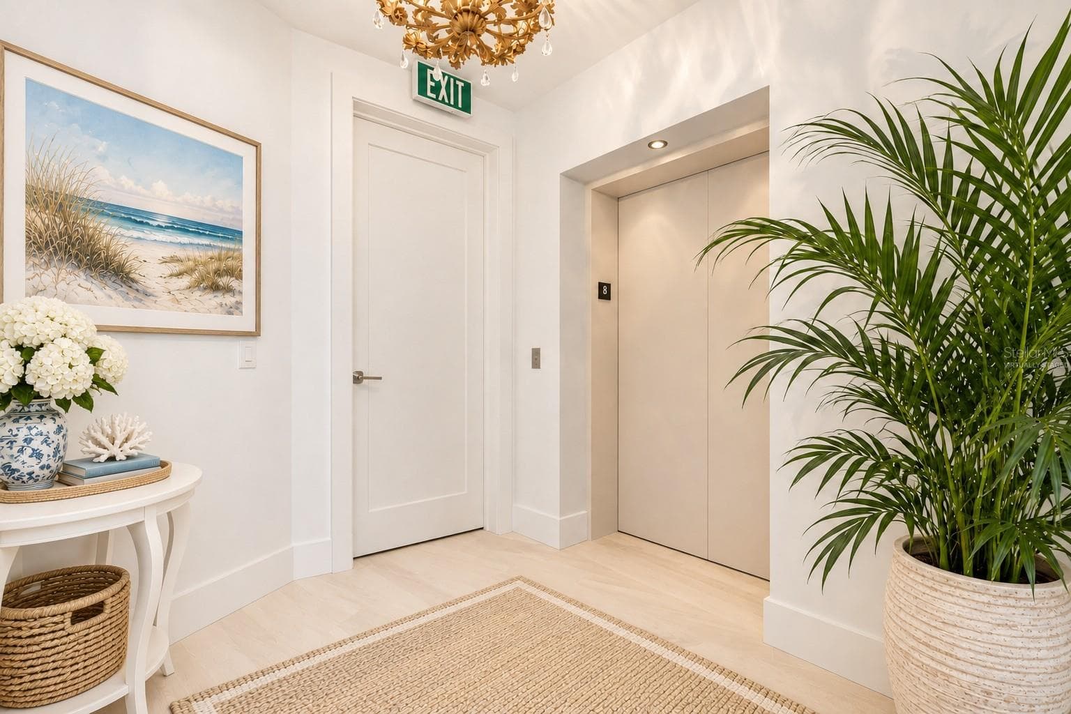 Virtually Staged- Private Entry Foyer - 1155 N GULFSTREAM AVE #802, SARASOTA