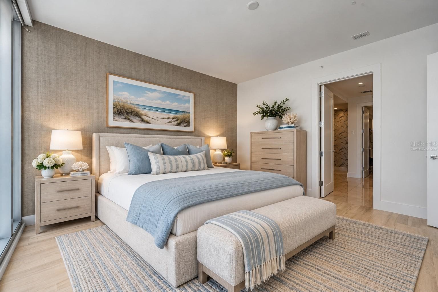 Virtually Staged- Primary Ensuite - 1155 N GULFSTREAM AVE #802, SARASOTA