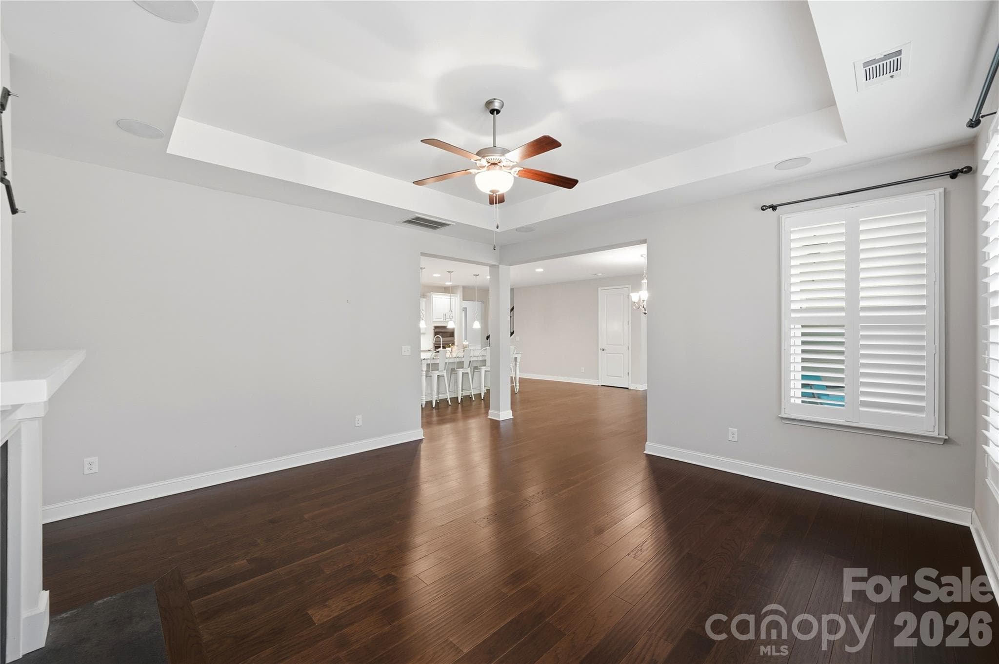 Great Room with a Trey Ceiling - 8719 Shadetree Street, Huntersville
