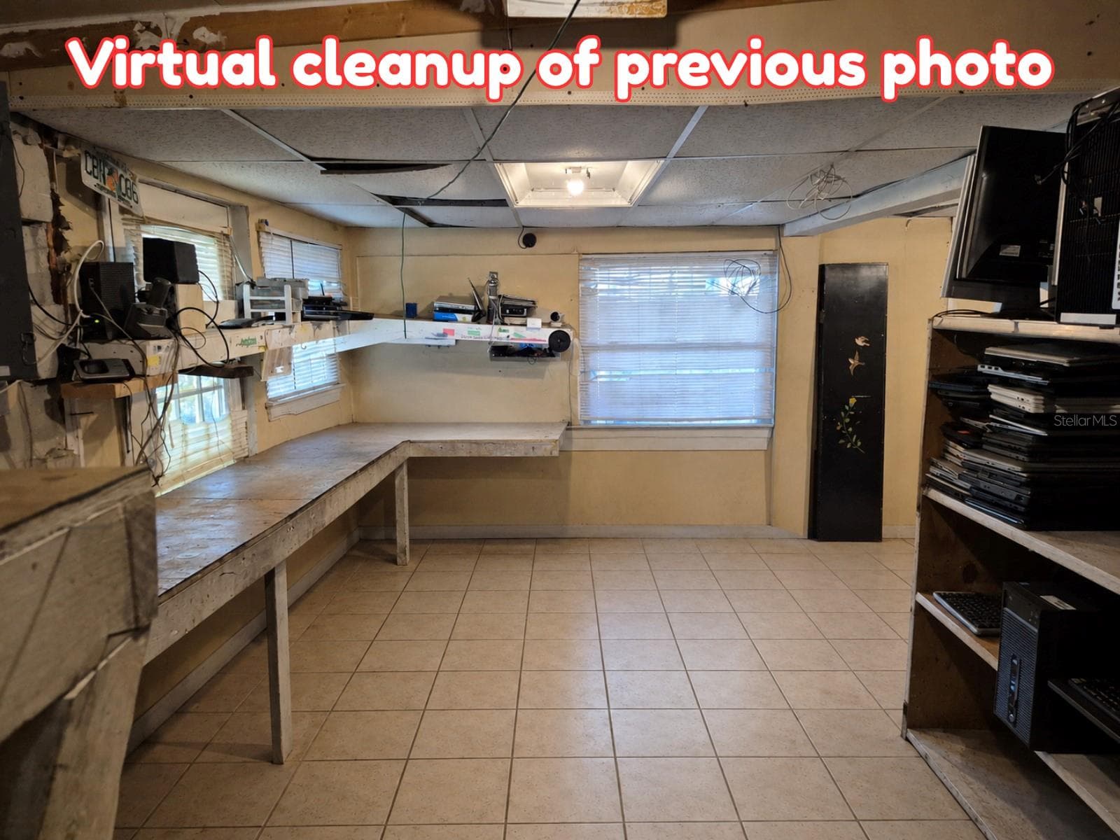 Work area of shop virtually cleaned up to show potential. - 4007 FLAMINGO DR, NEW PORT RICHEY