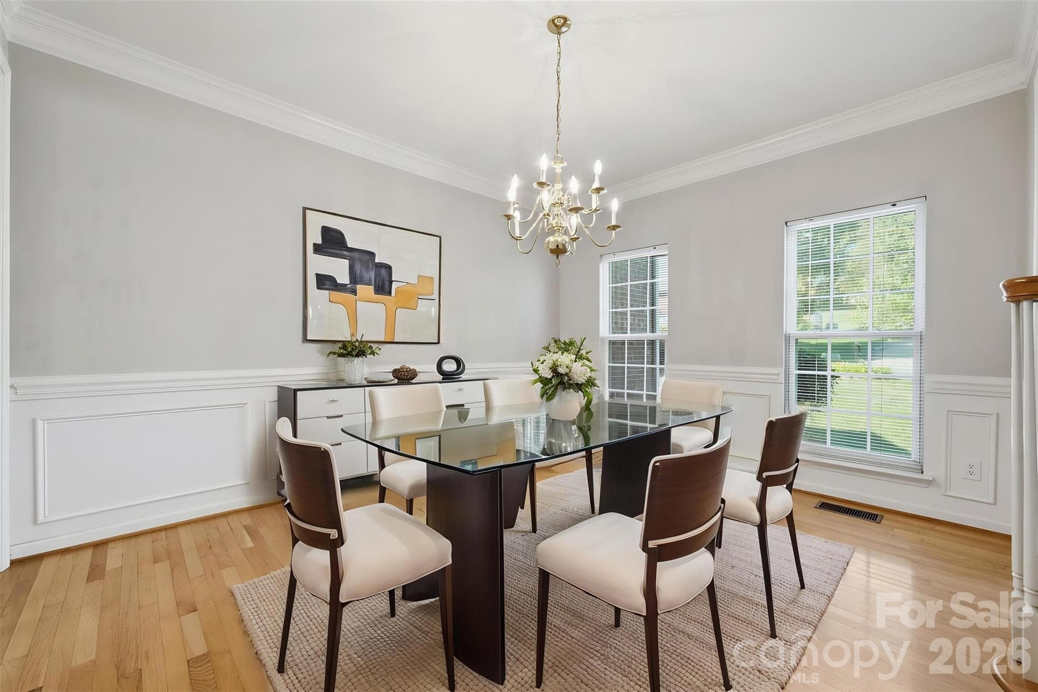 Virtually staged dining room - 6211 Chavel Lane, Charlotte