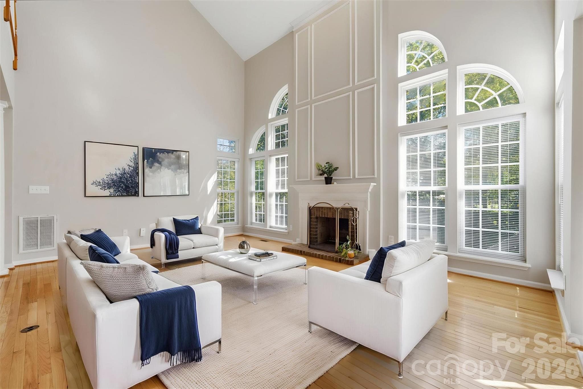 Virtually staged 2-story great room - 6211 Chavel Lane, Charlotte