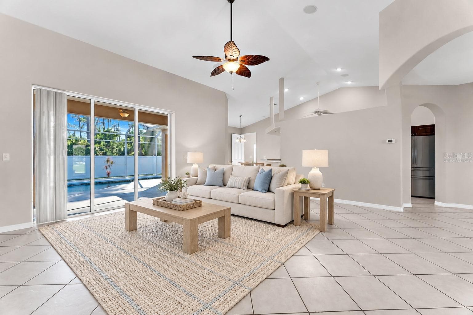 Virtually staged living room - 2595 ROLLING RD, NORTH PORT