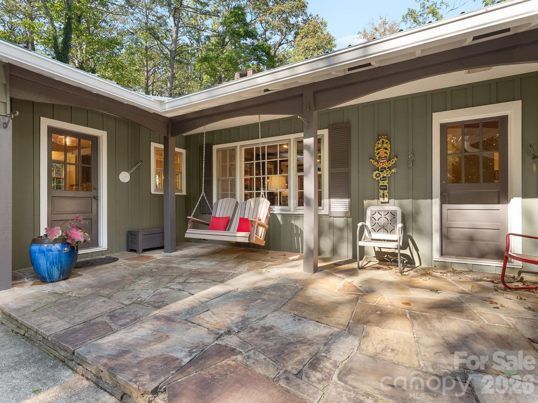 Lovey covered front porch - 69 Eargle Road, Tryon