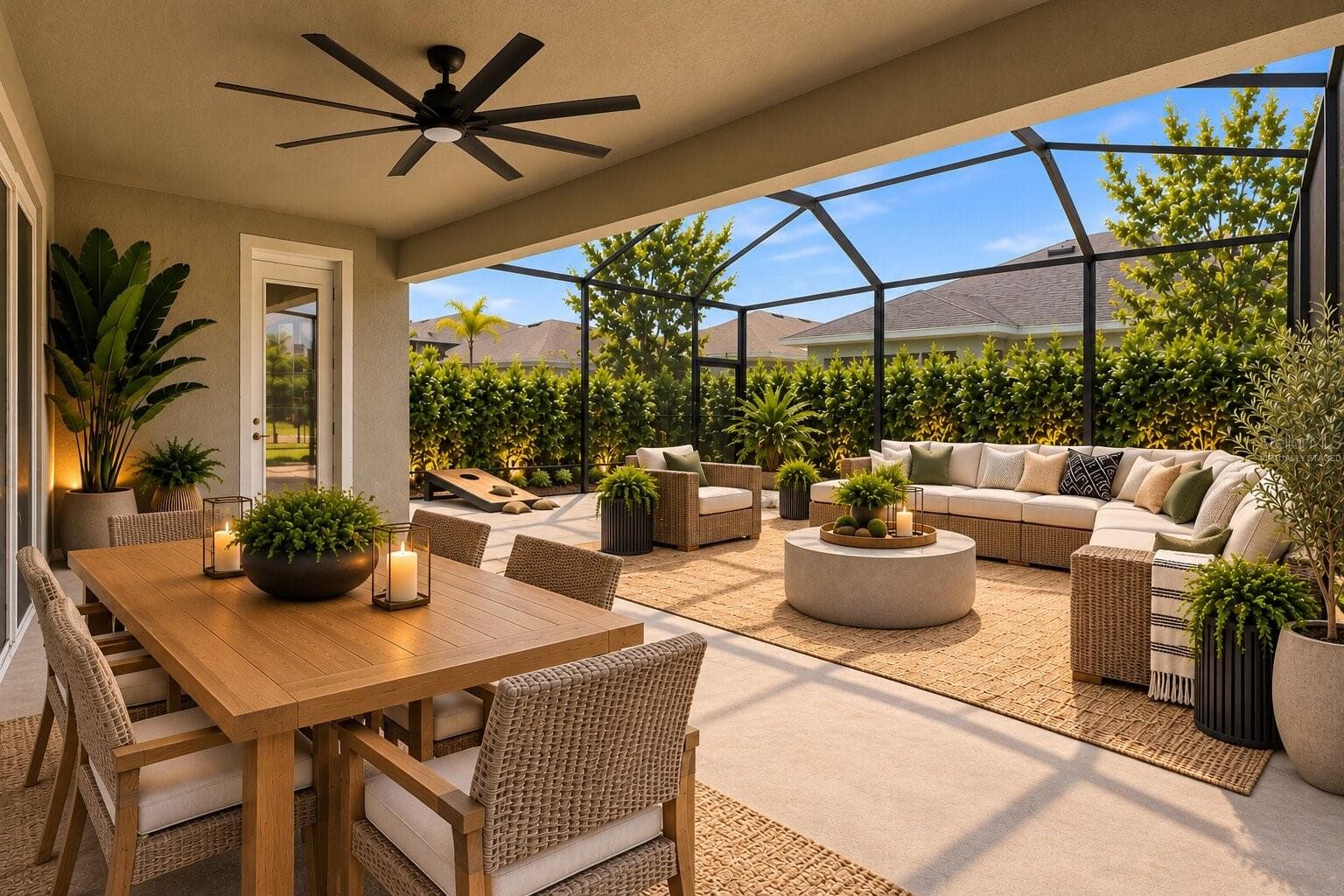 Virtually Staged Image (with hedges for privacy) - 7526 PARADISO DR, APOLLO BEACH