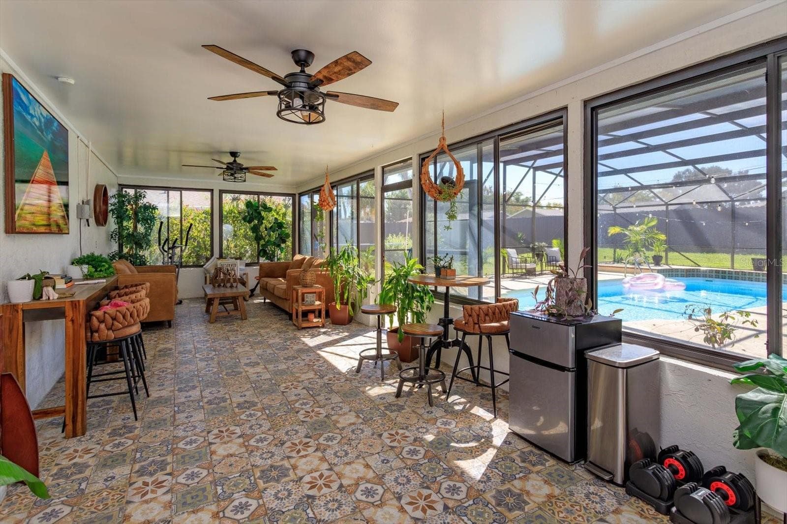 Fantastic enclosed lanai with new ceiling fans - 1931 ASTER DR, WINTER PARK