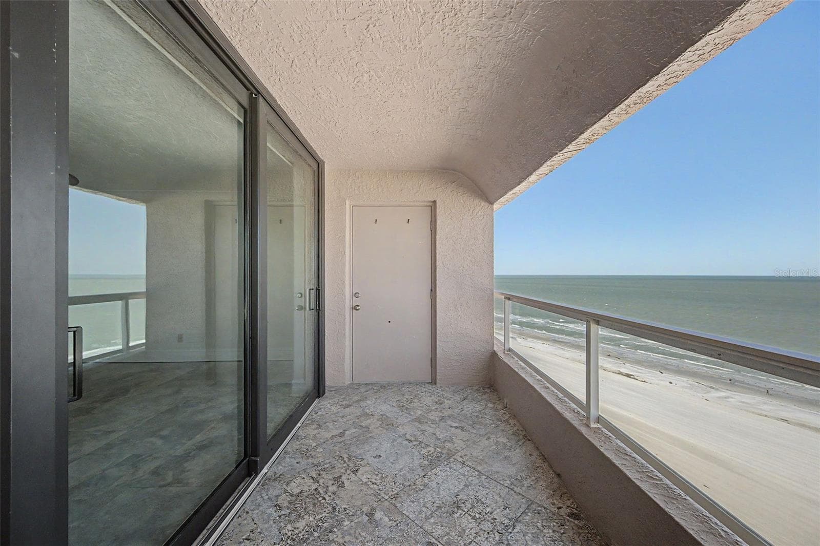 Gulf front Balcony off the Primary bedroom - 1310 GULF BLVD #14E, CLEARWATER